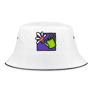 Nature Botanical Floral Watering Can - Bucket Hat - white/navy - Front