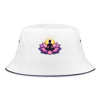 Sunrise Lotus Meditation - Bucket Hat - white/navy - Front