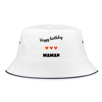 HAPPY BIRTHDAY. MAMMA. HEART. MAMMA. MOTHER'S DAY - Bucket Hat - white/navy - Front