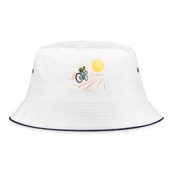 Radfahren zur Sonne - Bucket Hat - Weiß/Navy - Vorne