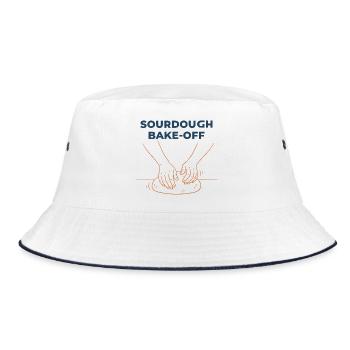 Sauerteigbacken Brotbacken Backer Bäcker Brotbacken - Bucket Hat - Weiß/Navy - Vorne