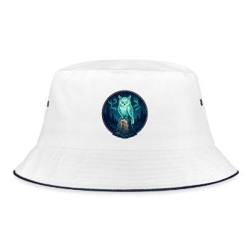 Emblème de la Rune de la Chouette de la Forêt de la Nuit - Bob - blanc/marine - Devant