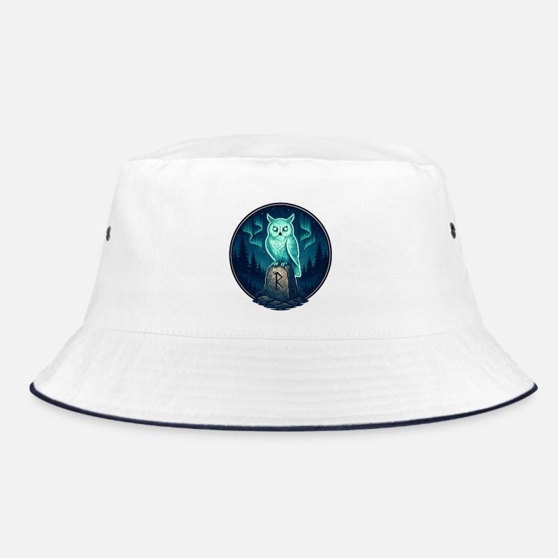 Night Forest Owl Rune Emblem Bucket Hat