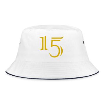 15. 15 YEARS. 15th ANNIVERSARY. 15 YEAR ANNIVERSARY. - Bucket Hat - white/navy - Front
