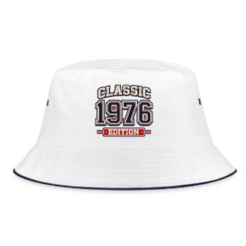 Classic 1976 Edition in College Vintage Style - Bucket Hat - white/navy - Front