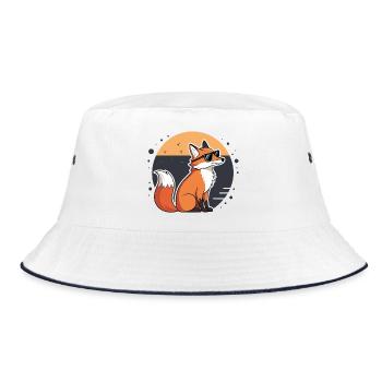 Fox Sun Dunkle Brille - Bucket Hat - Weiß/Navy - Vorne