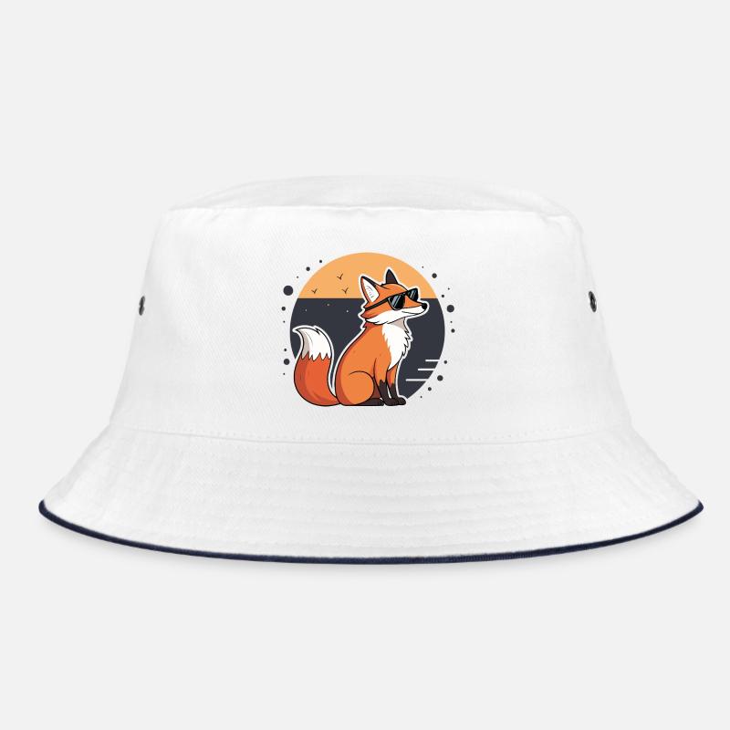 Fox Sun Dark Glasses Bucket Hat