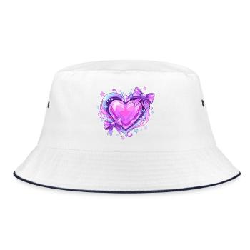 Cœur en cristal violet avec arcs - Bob - blanc/marine - Devant