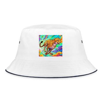 cheetah - Bucket Hat - white/navy - Front