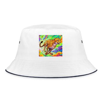cheetah - Bucket Hat - white/navy - Front