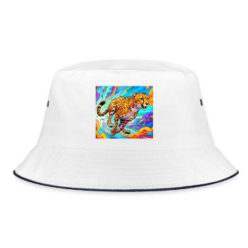 cheetah - Bucket Hat - white/navy - Front