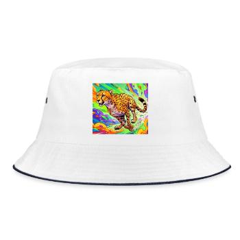 cheetah - Bucket Hat - white/navy - Front