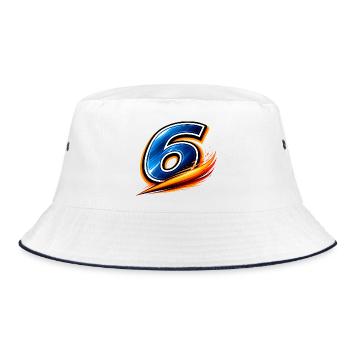 Number 6 Football Shirt Midfield Player - Bucket Hat - white/navy - Front