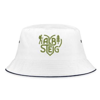 Albsteig Heart Forest Path - Bucket Hat - white/navy - Front