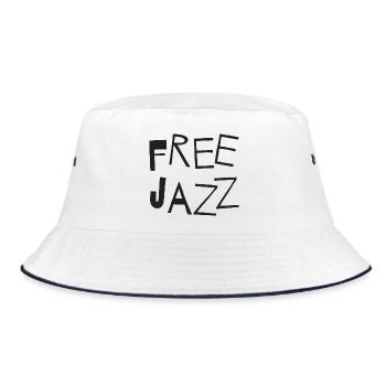 Free Jazz Handdrawn Letters - Bucket Hat - white/navy - Front