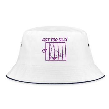 Got Too Silly Pigeon Cage - Bucket Hat - white/navy - Front
