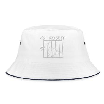 Pigeon in a cage – So silly - Bucket Hat - white/navy - Front