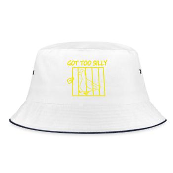 Bird in a cage – Got Too Silly - Bucket Hat - white/navy - Front