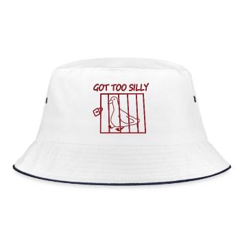 Die eingesperrte Taube wurde zu albern - Bucket Hat - Weiß/Navy - Vorne