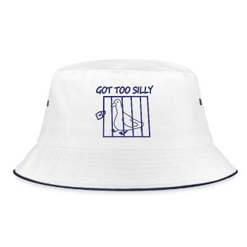 Bird in Cage Got Too Silly - Bucket Hat - white/navy - Front