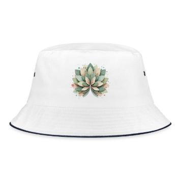 Pastel Succulent Rosette - Bucket Hat - white/navy - Front
