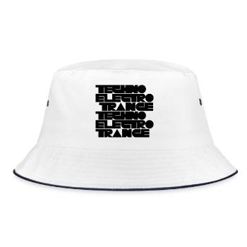 Techno Electro Trance music - Bucket Hat - white/navy - Front