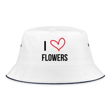 I love flowers passion nature et fleurs - Bob - blanc/marine - Devant