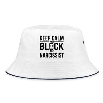 Keep Calm and Block The Narcissist - Bucket Hat - white/navy - Front