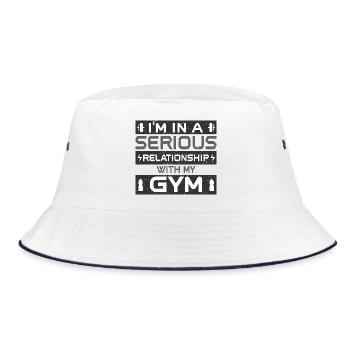 Biceps Biceps Workout Relationship With My Gym - Bucket Hat - white/navy - Front