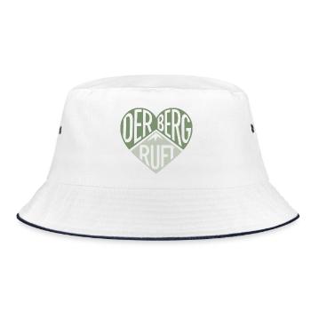 Der Berg ruft Herzdesign  - Bucket Hat - Weiß/Navy - Vorne