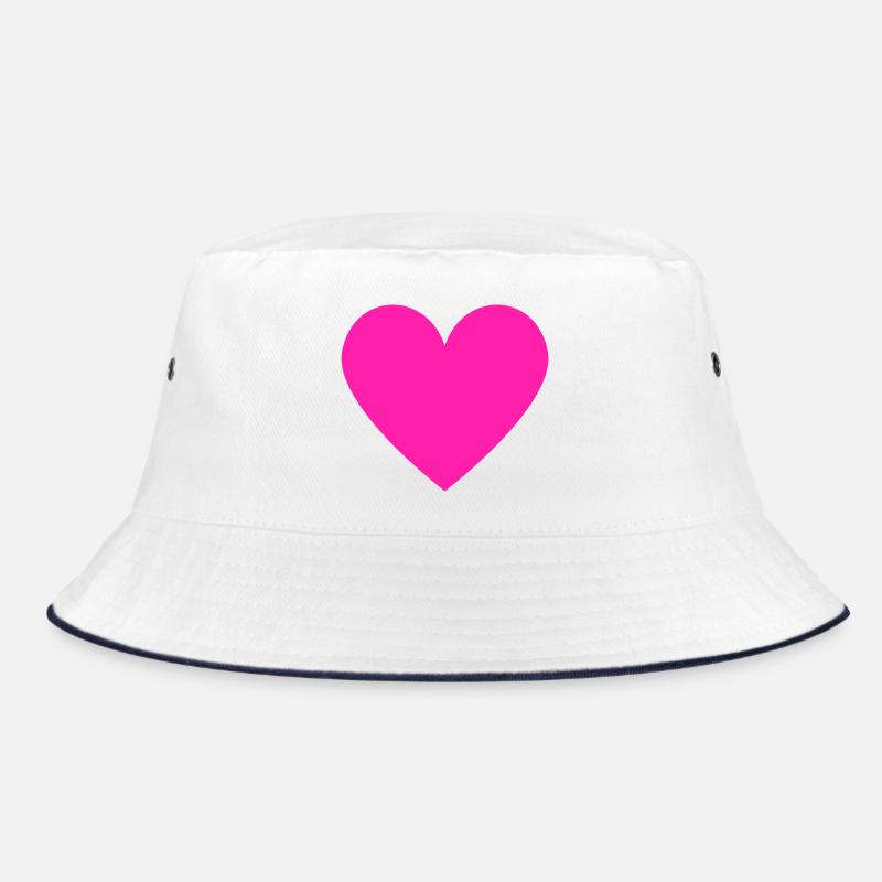 Herz Neon Pink Retro Style Bucket Hat