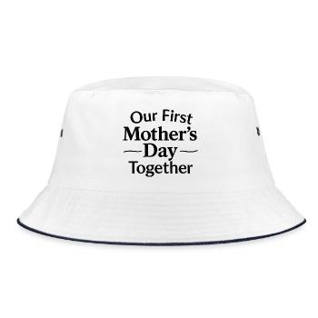Erster Muttertag Mama Baby Geschenkidee Familie - Bucket Hat - Weiß/Navy - Vorne