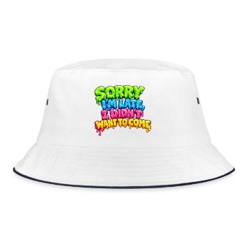 Neon Boiling Late Message - Bucket Hat - white/navy - Front