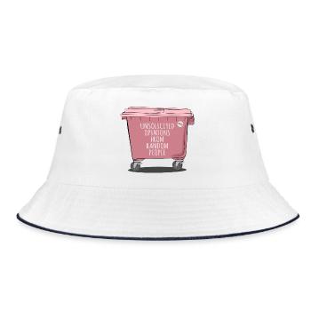 Unsolicited Opinions – Funny Trash Design - Bucket Hat - white/navy - Front