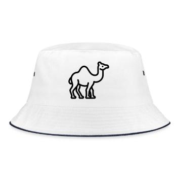 camel - Bucket Hat - white/navy - Front