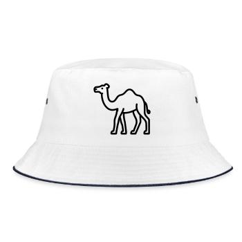 camel - Bucket Hat - white/navy - Front