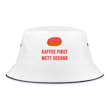Café d’abord Mett ensuite Petit-déjeuner Mettbrötchen - Bob - blanc/marine - Devant