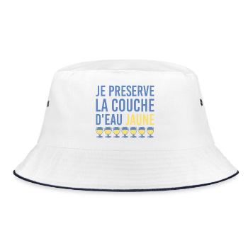 Je préserve la couche d’eau jaune humour apéro - Bob - blanc/marine - Devant