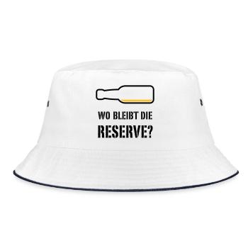 Wo Bleibt Die Reserve? (Bier / Bierchen / POS 2C) - Bucket Hat - Weiß/Navy - Vorne