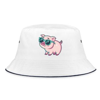 Cool Pig Sunglasses - Bucket Hat - white/navy - Front
