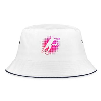Pickleball Szene Design für pickleball player Fans - Bucket Hat - Weiß/Navy - Vorne