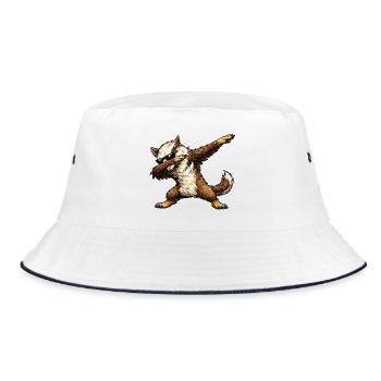 Dabbing Greif - Bucket Hat - Weiß/Navy - Vorne
