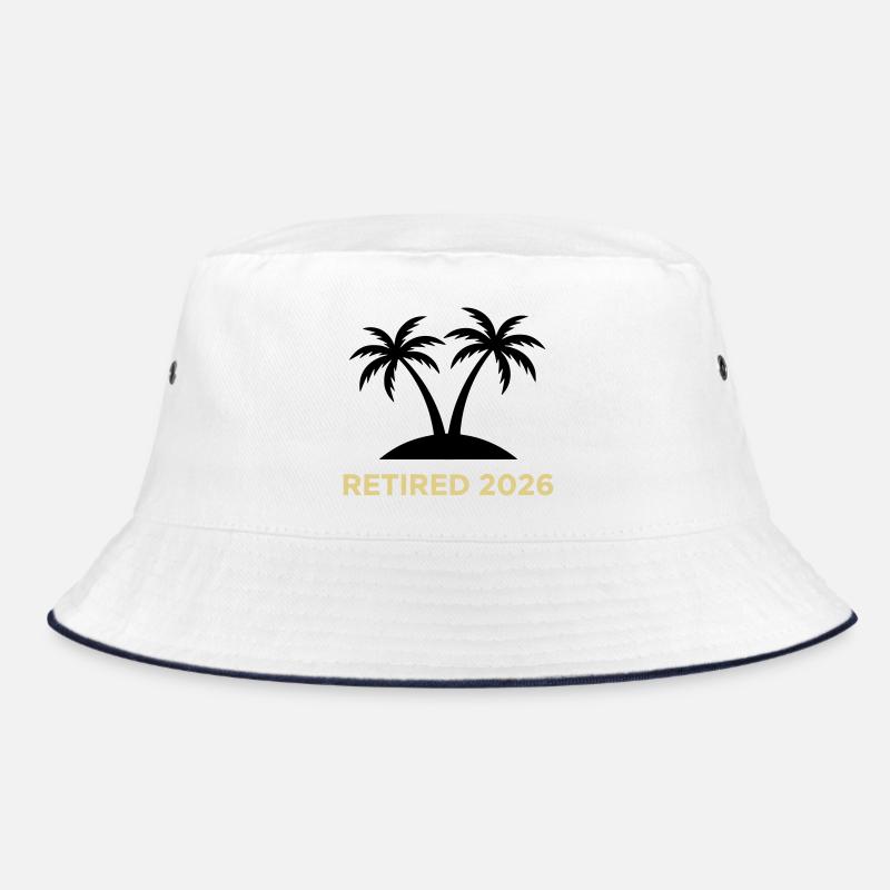 Retired 2026 Rente Palmen Logo Bucket Hat