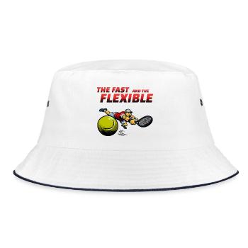Fast and flexible tennis hero - Bucket Hat - white/navy - Front