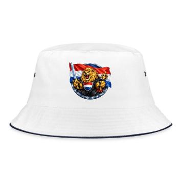 Lion hollandais avec épée et couronne - Bob - blanc/marine - Devant