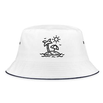 beach - Bucket Hat - white/navy - Front