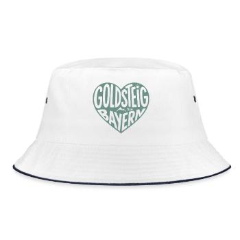 Goldsteig Bayern Herzdesign - Bucket Hat - Weiß/Navy - Vorne