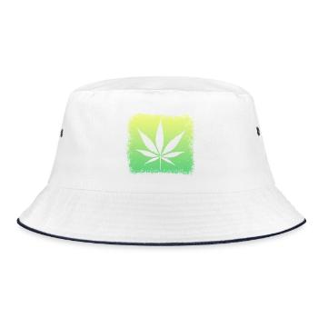 Mauvaise herbe feuille de cannabis - Bob - blanc/marine - Devant