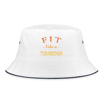 FIT wie ein Turnschuh - Bucket Hat - Weiß/Navy - Vorne