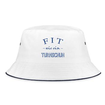 FIT wie ein Turnschuh - Bucket Hat - Weiß/Navy - Vorne